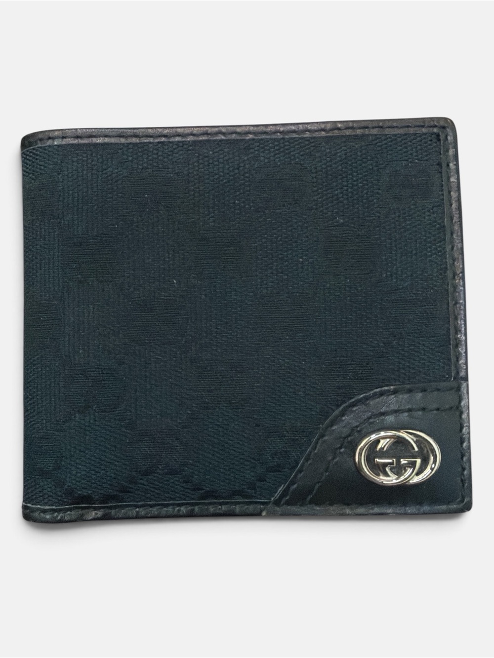 Gucci Monogram Canvas Black Men's Bi-Fold Wallet
